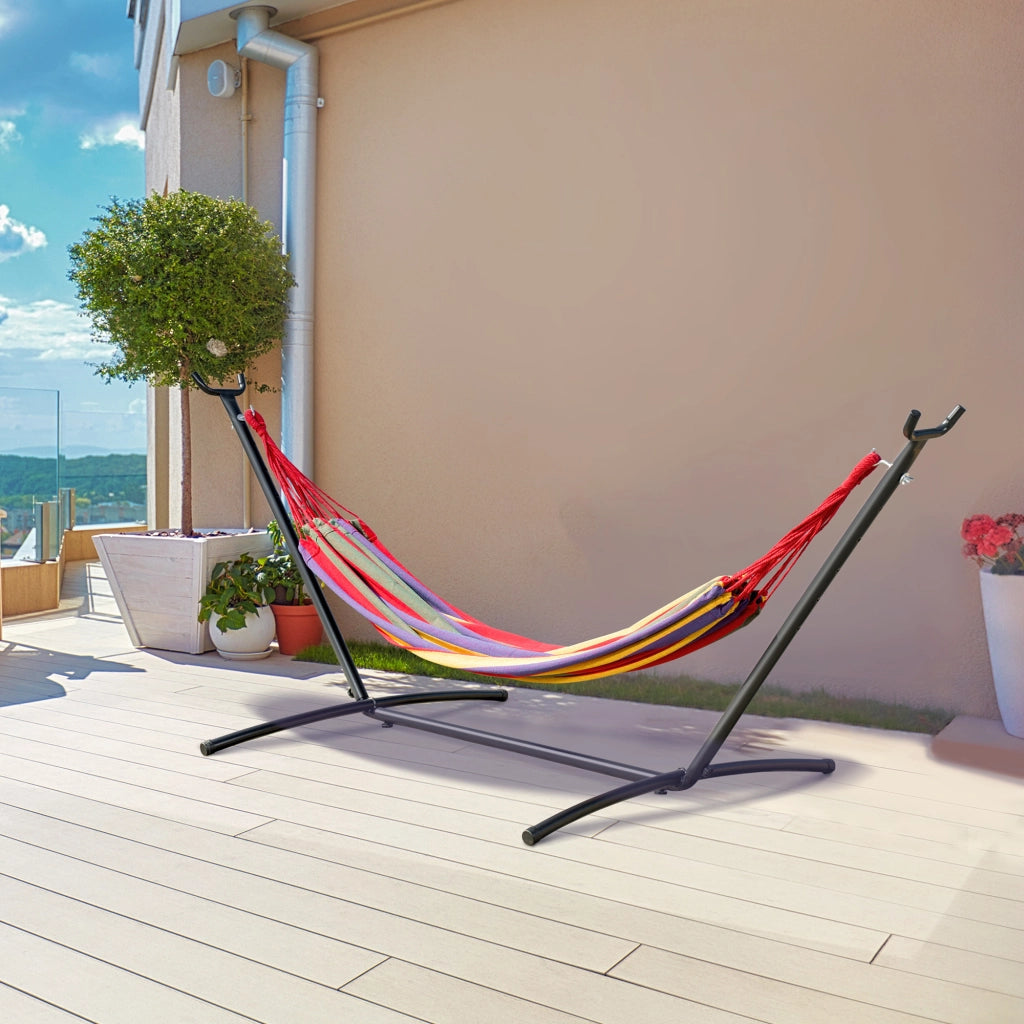 Amaca da Giardino Autoportante ¨C zephmum ¨C Acciaio, Cotone Multicolor, Custodia Inclusa