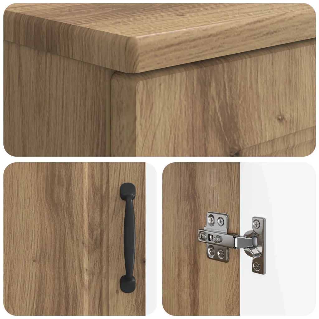 Armadio per Lavabo da Bagno UTRECHT Rovere Artigianale 897674