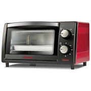 Girmi FE1000 Forno Elettrico Ventilato 10 L 800W Termostato 100°C 230°C Timer 60 min Doppio Vetro colore Nero Rosso