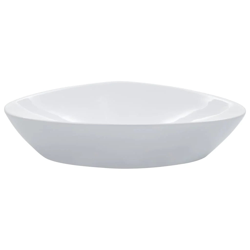 Lavabo da appoggio per bagno box doccia cabina WC 58,5 x 39 cm ceramica bianca 02_0002610