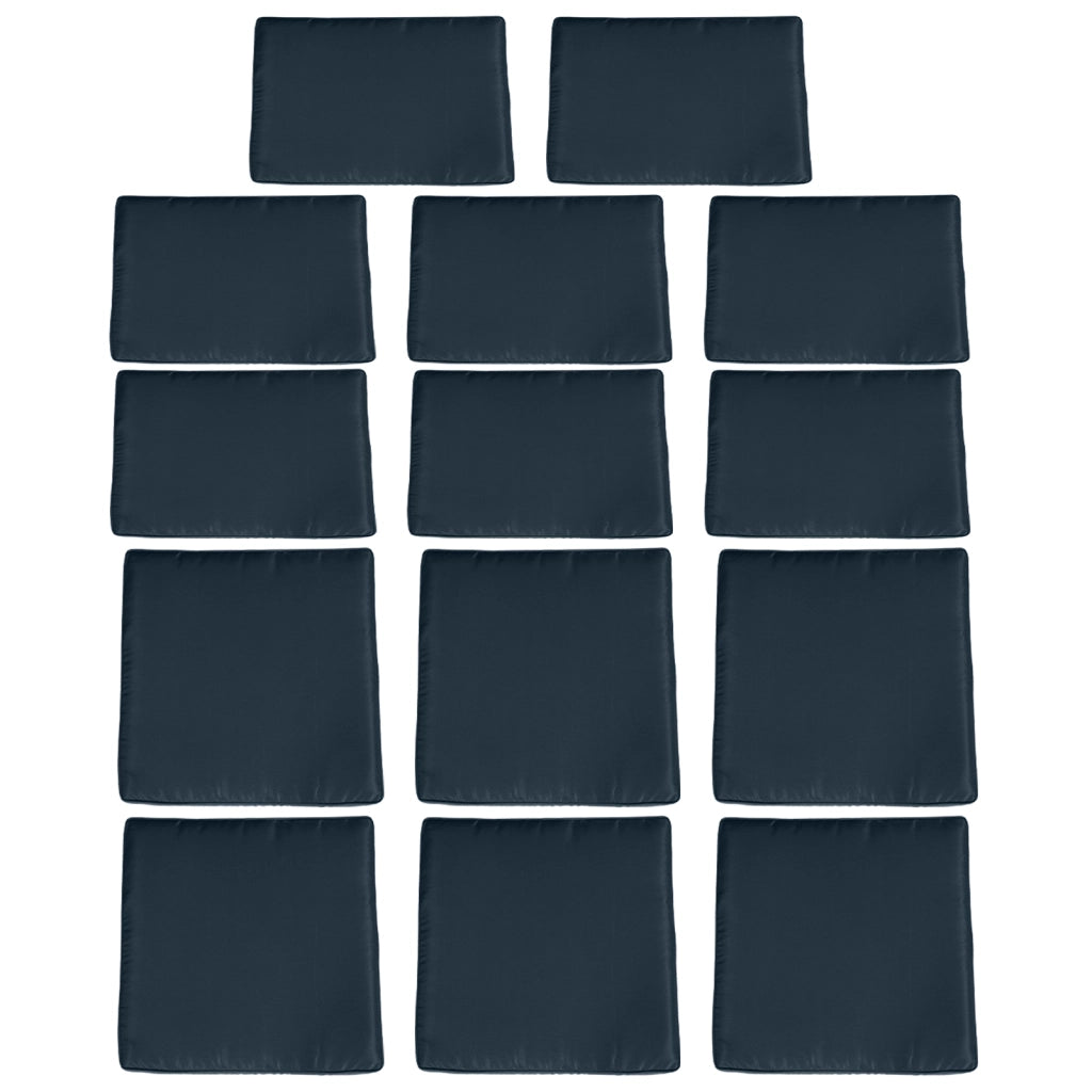 Set di 14 Fodere per Cuscini Divano da Giardino ¨C zephmum ¨C Blu, 6 Fodere per Seduta e 8 per Schienale