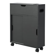 Mobile contenitore per bagno 67 x 52 x 17 cm con ante scorrevoli grigio scuro 03_0006852