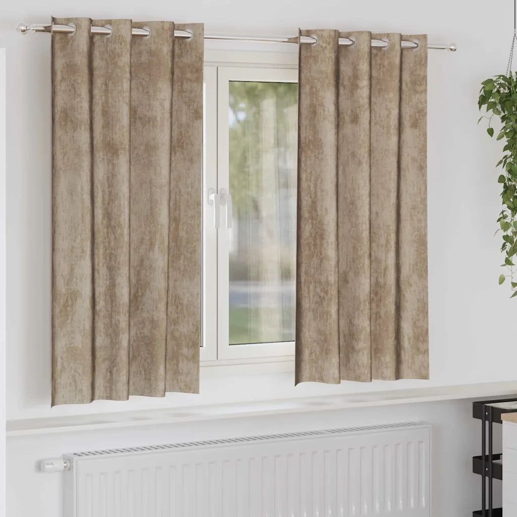 Tende in Velluto 2 pz Champagne 175 x 140 cm Velluto 4107674