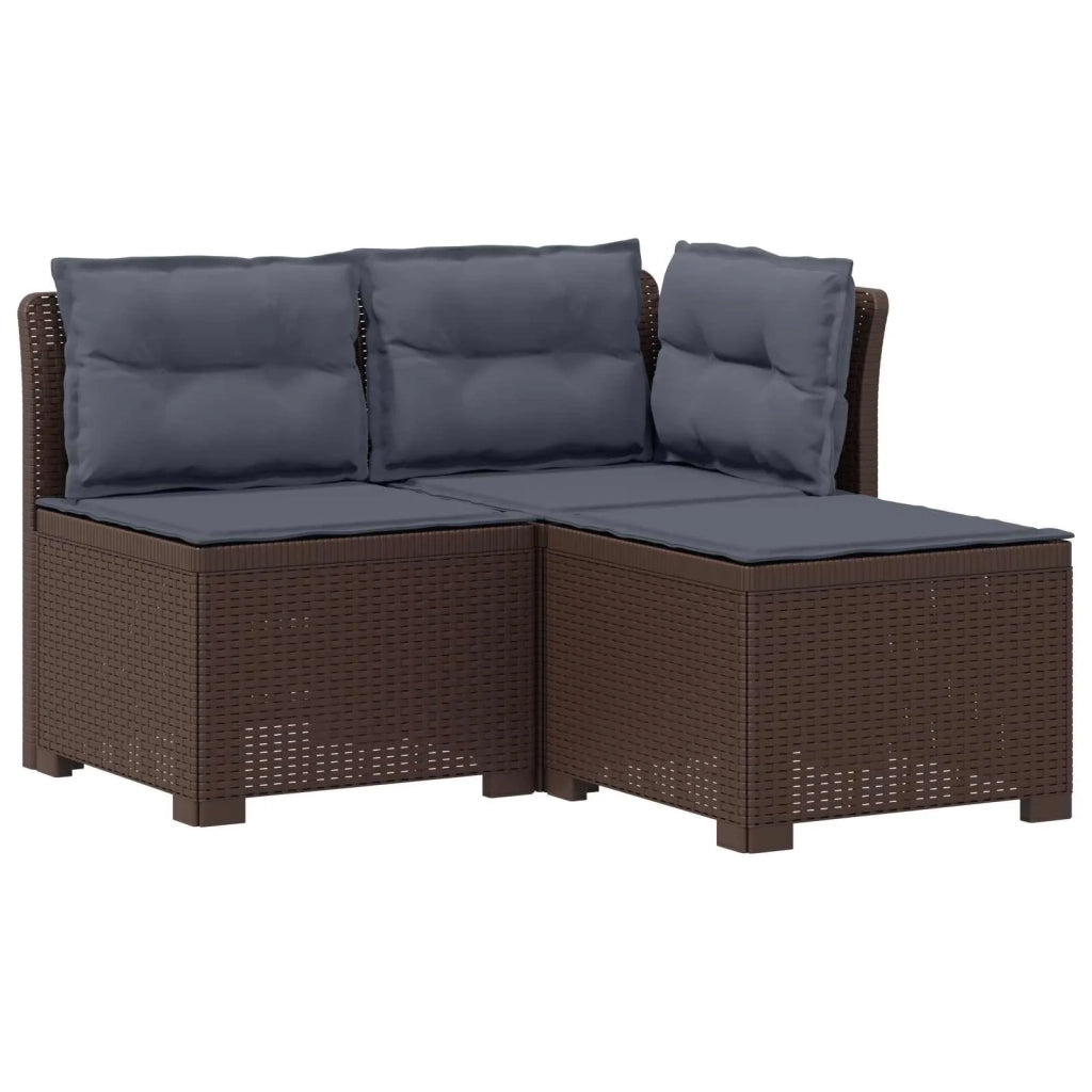 Divano da giardino 3 posti con cuscini in look rattan PP 8011911