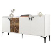 Madia Elini, Credenza 2 Ripiani, 180x35x78h cm Bianco
