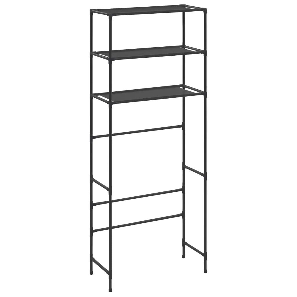 Scaffale per Lavatrice con 3 Ripiani Nero 69x28x169 cm CFW5683860
