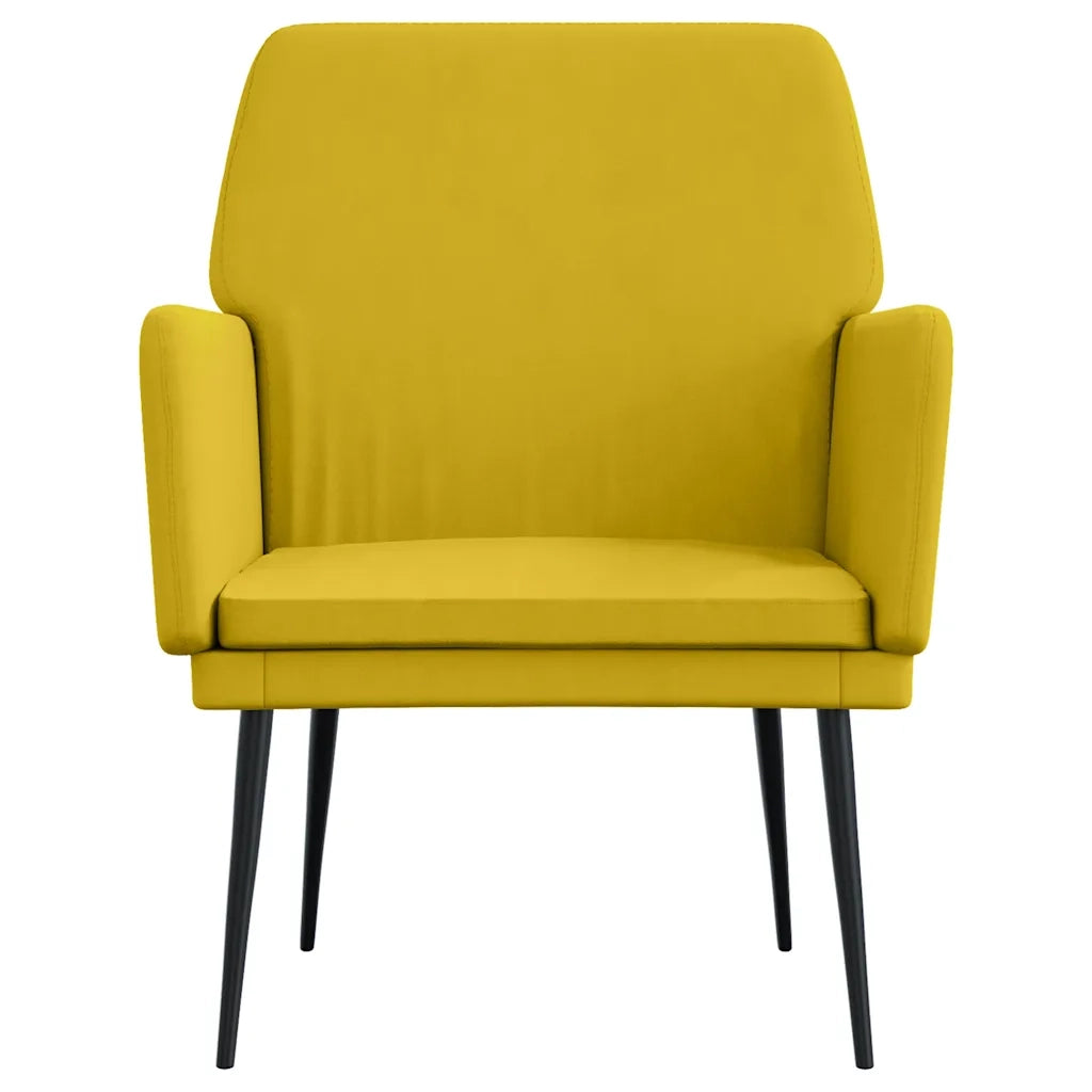 Poltrona Gialla 62x79x79 cm Velluto cod mxl 14493