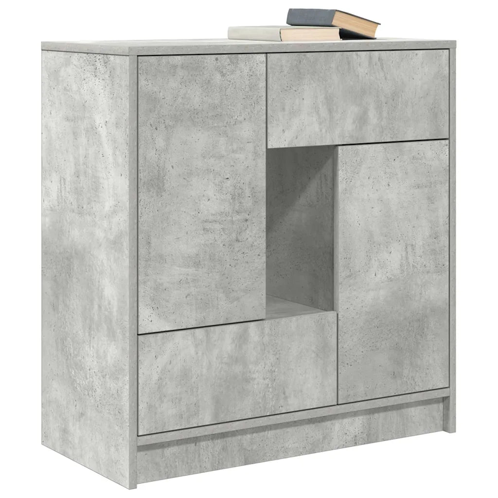 Credenza con Cassetti e Ante Grigio Cemento 70,5x34x74,5 cm 861844
