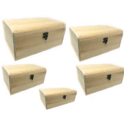 Trade Shop - Set 5 Scatole In Legno Matrioska Baule X Decoupage Scatola Cofanetto Portagioie -
