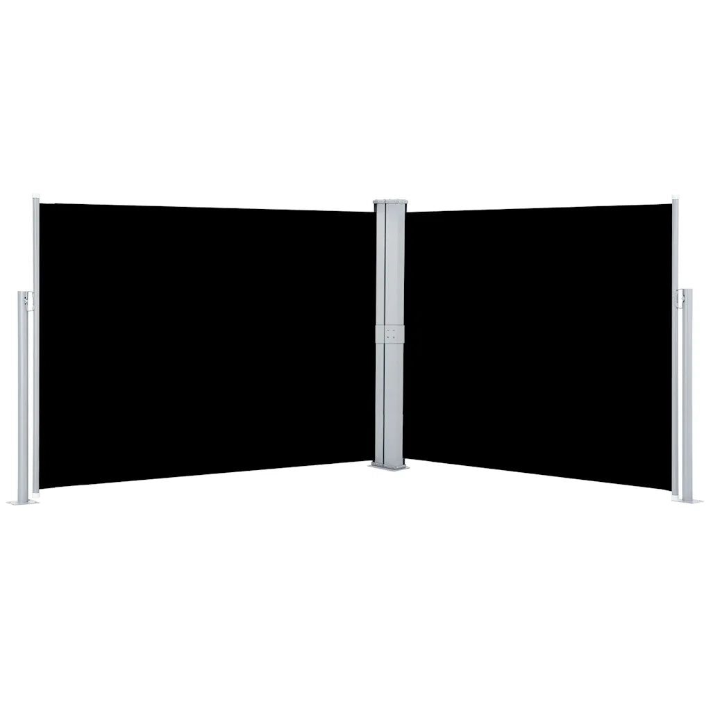 Tenda da Sole Laterale Retrattile-Tenda parasole per balcone per giardino Nera 140x1000 cm 334579