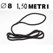 Cima in poliestere con occhiello per fissaggio parabordi diametro 8 mm 1,50 metri nera nautica
