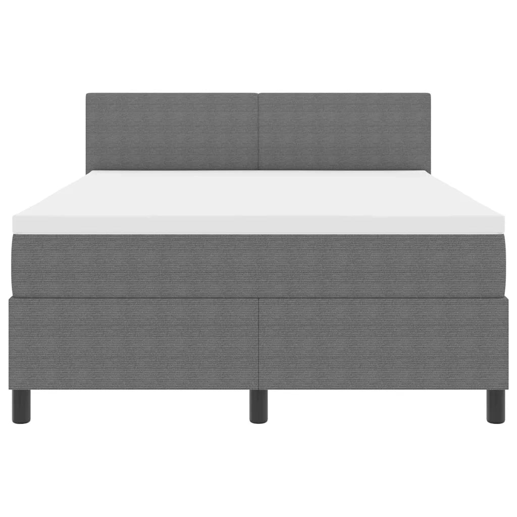 Letto a Sorgente LED Grigio chiaro e bianco 140 x 190 cm 3337599