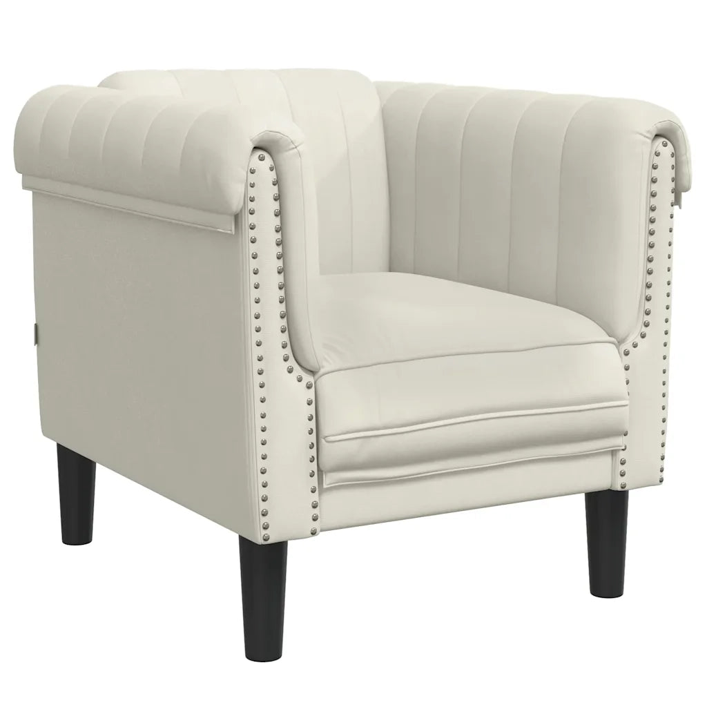 Poltrona | Sedia Relax Crema in Velluto