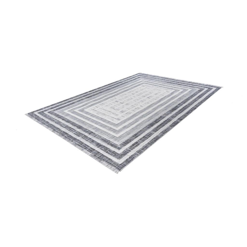 Tappeto moderno Sarai 100 in ciniglia grigio e panna