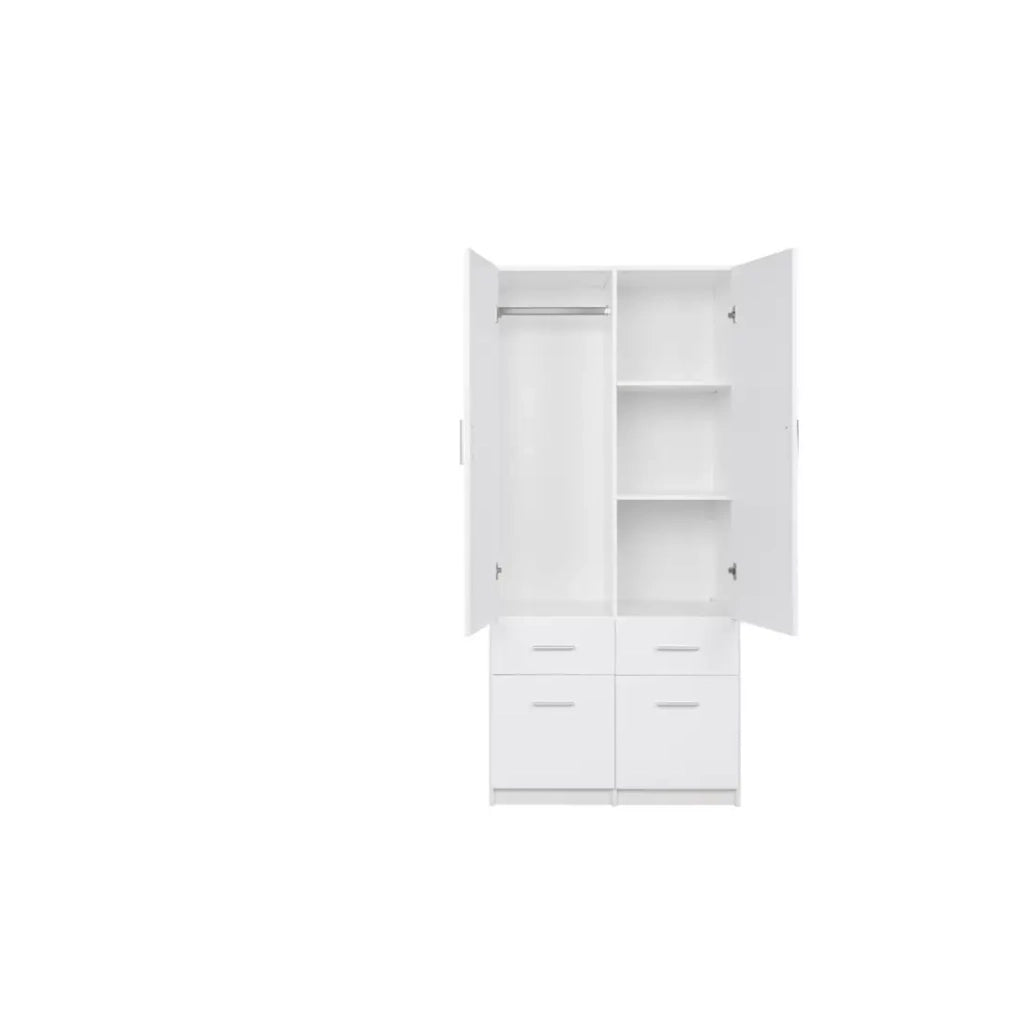 Armadio FLEX – Bianco lucido – 92×198×54 cm – Design moderno