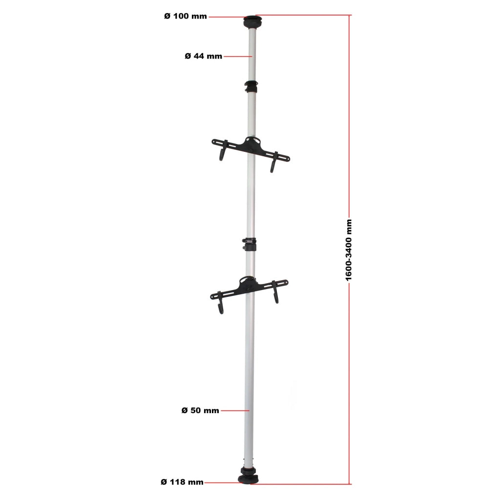 Supporto telescopico per bici sistema di sospensione per 2 bici 160-340 cm supporto regolabile 16_0002915