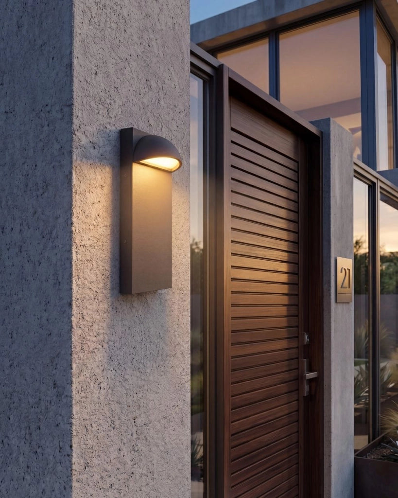 Lampada da parete a LED per esterni Nero Metallo Ferro Vetro Opaco Design Moderno Giardino Patio