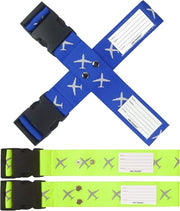 Cinturone di trasporto per valigie - Cinturone per valigie colorato e regolabile con etichetta di destinazione