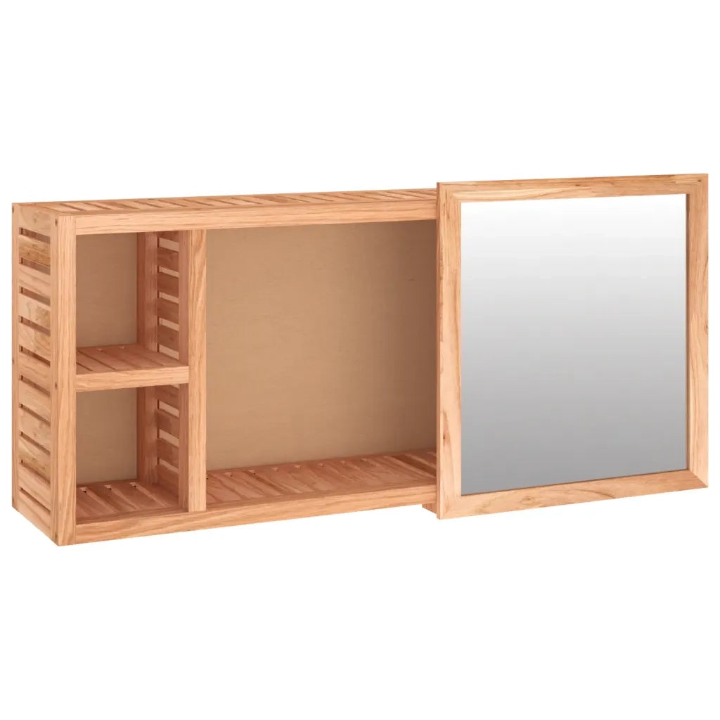 Armadietto a Specchio-Mobile con specchio 80x17x34 cm in Legno Massello di Noce