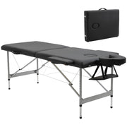 Lettino per Massaggio Portatile e Pieghevole con Altezza Regolabile e Seduta Imbottita. 186x71x62-83 cm. Nero