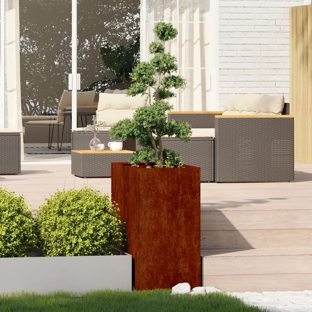 Fioriera Arrugginita 40x80x80 cm in Acciaio Corten 860779