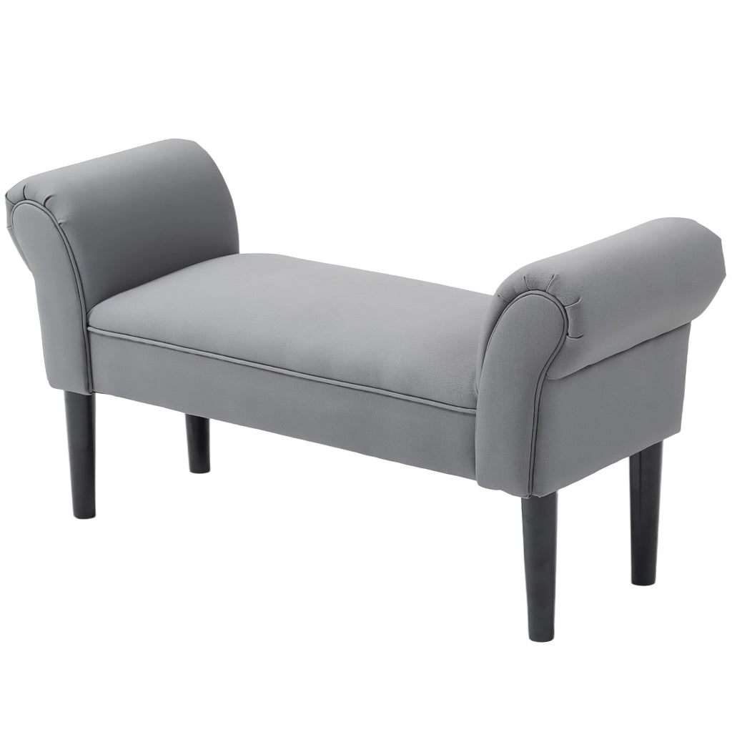 Pouf Letto Imbottito con Schienale e Braccioli ¨C Zephmum ¨C Grigio Scuro 120x90x50 cm