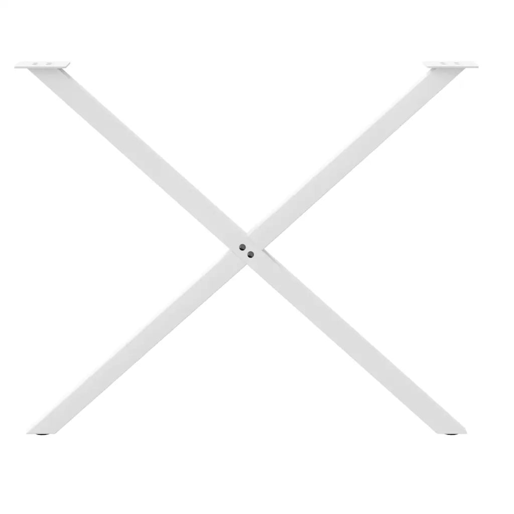 Gambe per tavolo da pranzo a forma di X 2 pz | Piede del tavolo bianche 90x(72-73) cm in acciaio