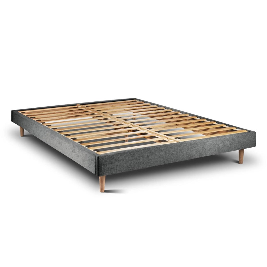 Letto 135x190 cm con testiera in linea - Tessuto Tela opaca