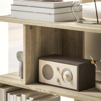 Tavolino da Caffè Moderno a S con 3 Ripiani per Soggiorno 90x30x61 cm in MDF Color Legno