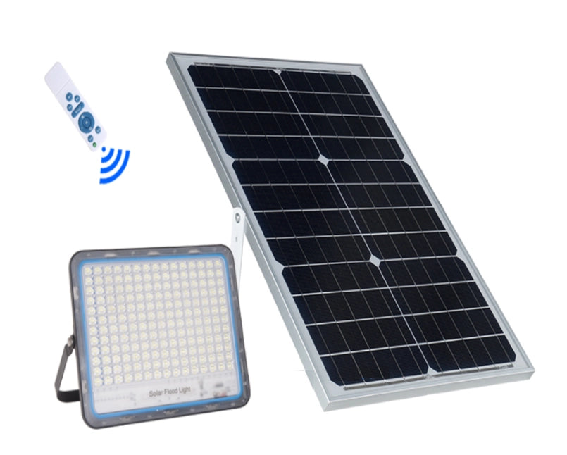 Faro 200W Faretto LED Con Pannello Solare Crepuscolare Luce Fredda IP67 - ZENCOCCO