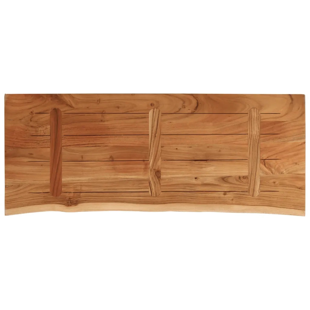 Piano Tavolo 90x40x2,5 cm Rettangolare Legno Acacia Bordi Vivi 370251