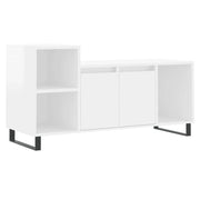 Mobile TV multimediale mensola TV credenza TV sala da pranzo soggiorno camera da letto finitura lucida 100 x 35 x 55 cm legno ingegnerizzato bianco 02_0026982