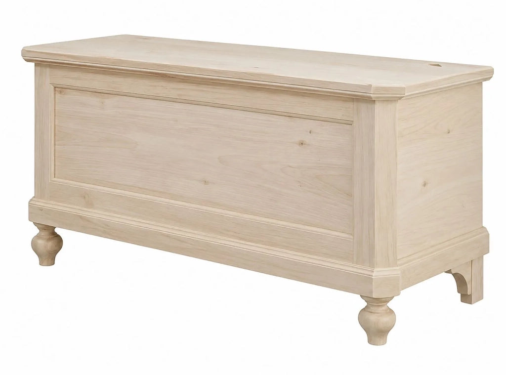 Cassapanca in legno grezza l.120 p.45 h.59 (956) - Mobili 2G