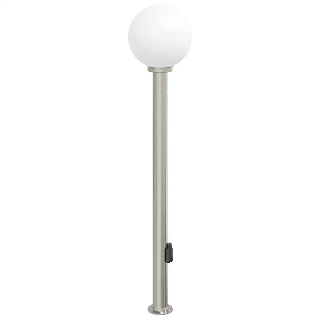 Lampada a paletto con sensore e presa 120 cm Acciaio Inox IP44 4006109
