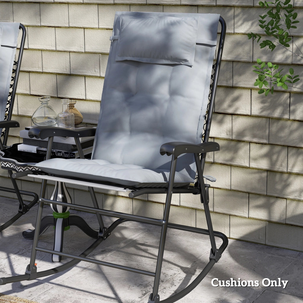 Set di 2 cuscini per sdraio sdraio idropellente cuscino per sdraio da giardino 50x116x5 cm; grigio chiaro
