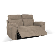 Divano 2 posti recliner elettrico tessuto cappuccino Boston 160x100x102H