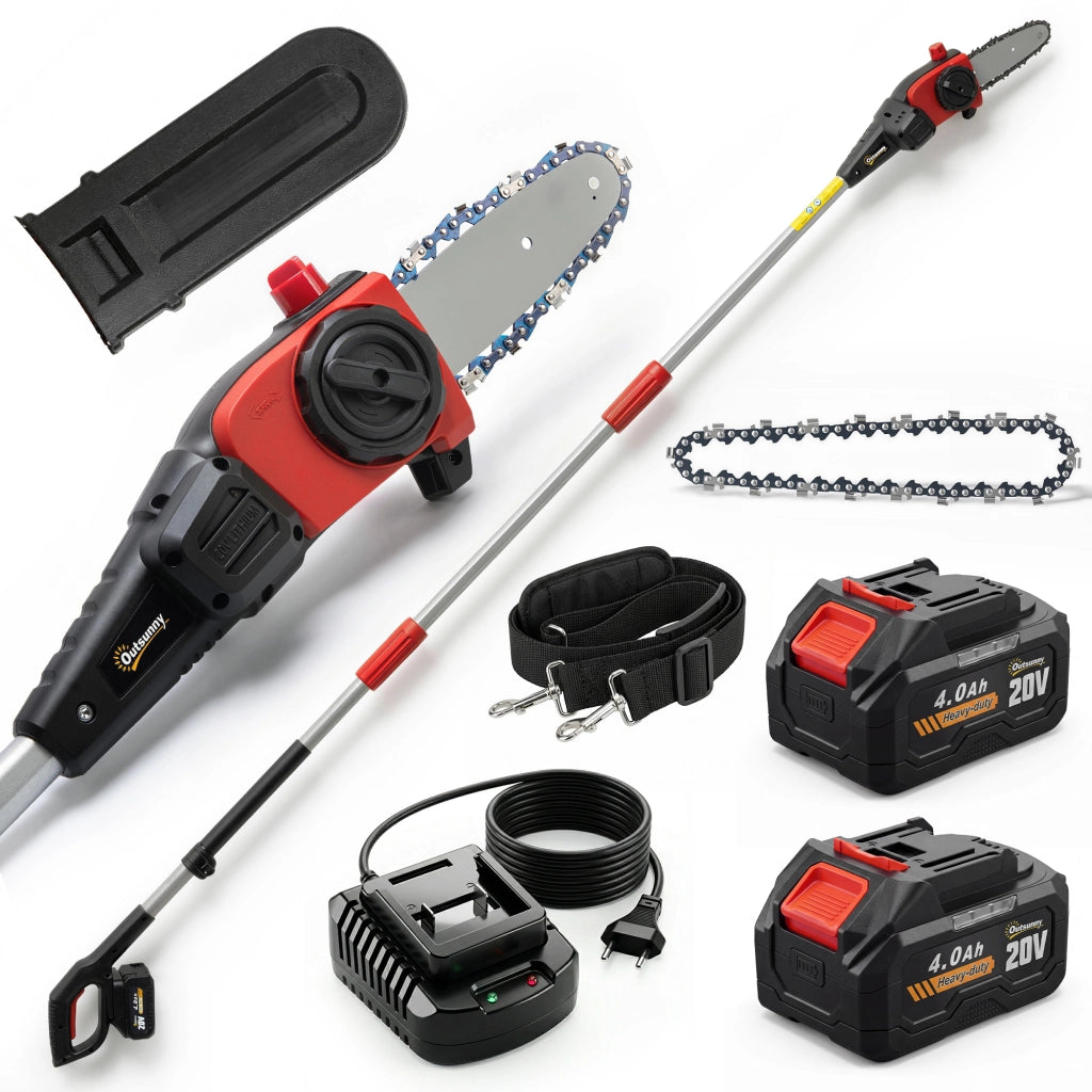 Motosega Elettrica Telescopica ¨C zephmum ¨C con 2 Baterie 4.0 Ah e Caricabatterie Doppio