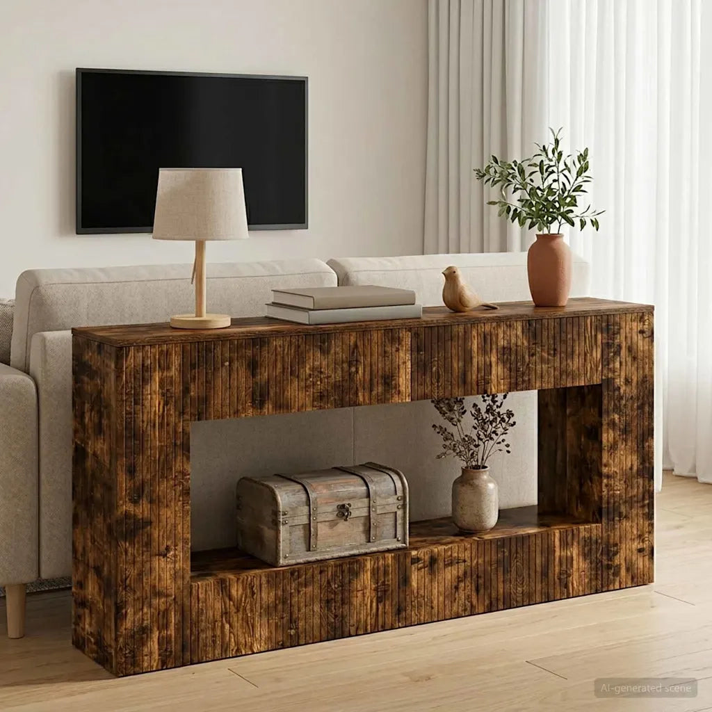 Tavolo consolle Rigato Quercia Affumicata 155 x 29 x 74 cm 899891