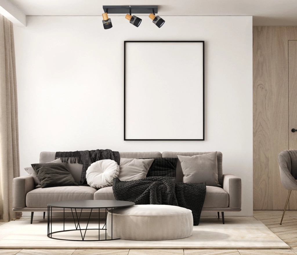 Faretto soffitto industriale 3 luci nero orientabile E14 Italux