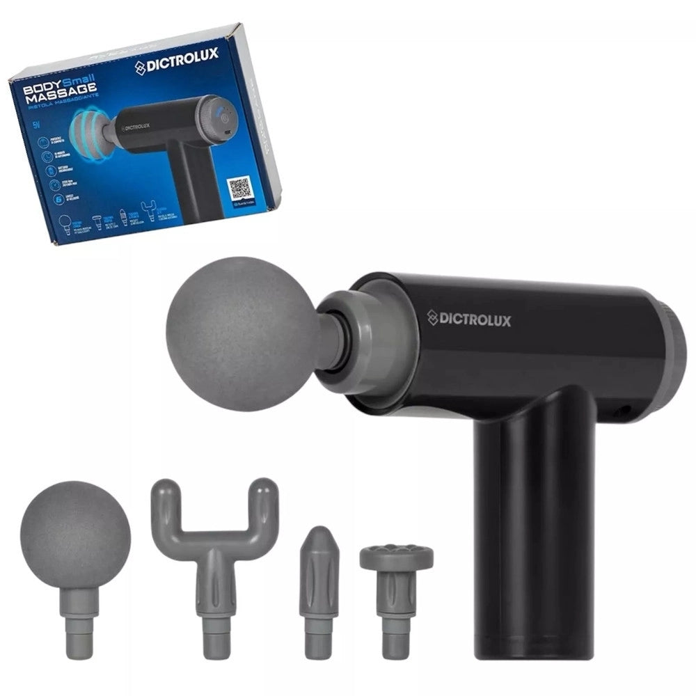 Trade Shop - Pistola Per Massaggi Vibrazioni Vibratore A Percussione Massaggiatore Muscolare 4 Testine -