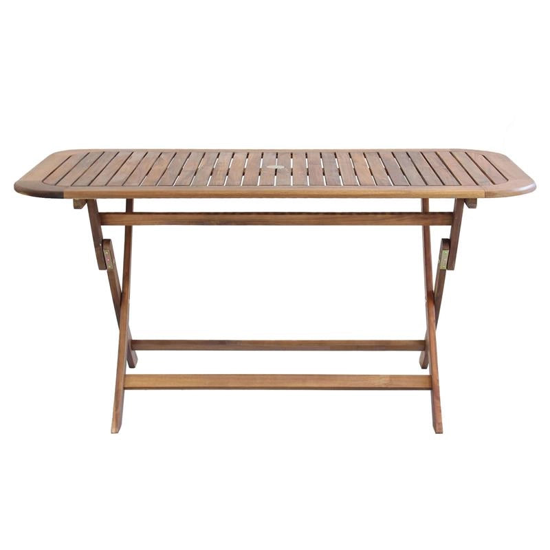 TAVOLO PIEGHEVOLE IN LEGNO DI ACACIA MASSICCIO 15OX80X74 CM LEGNO NATURALE OKX