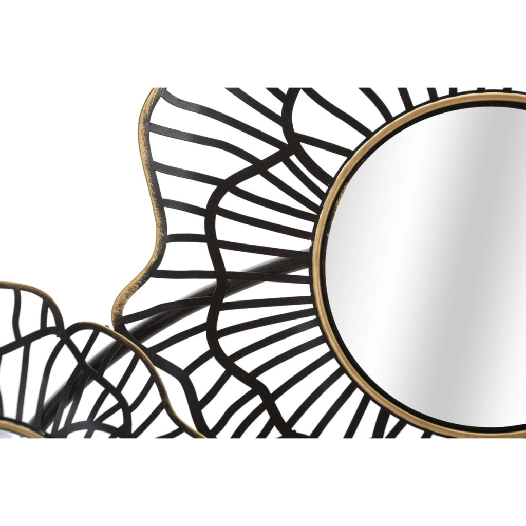 Decorazione in Metallo 3D Cerchi 3, Nero, Metallo, 121x5x56 cm