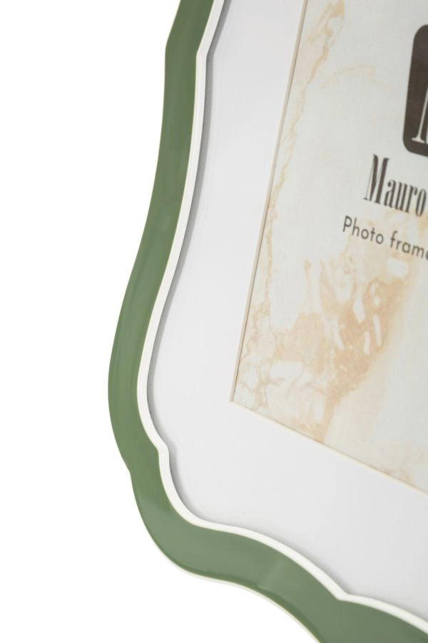Cornice Margot Verde 17x1,4x21,9 cm in Zinco e Vetro Verde e Argento