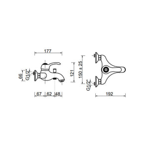 Rubinetto Miscelatore cromato Bologna vasca