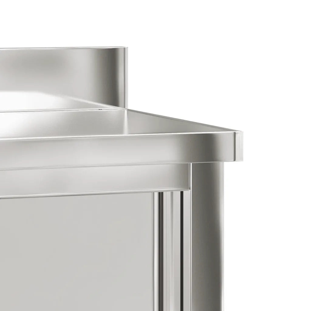 Tavolo da Lavoro per Cucina con Ante Scorrevoli in Acciaio Inox 376441