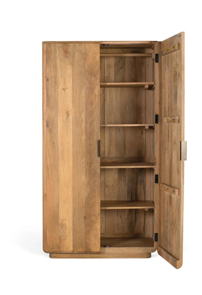 Armadio realizzato in legno di mango con angoli arrotondati
