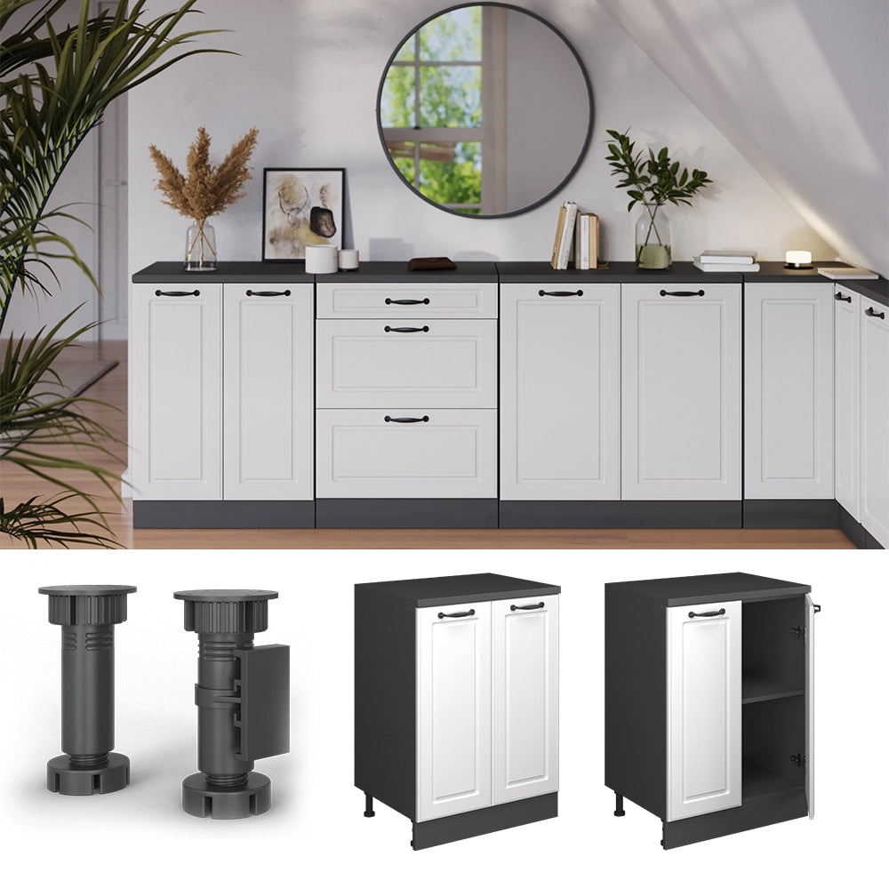 Mobile per mansarda Rion Bianco rustico/Antracite 60 x 83.8 cm senza inclinazione con 2 ante Vicco