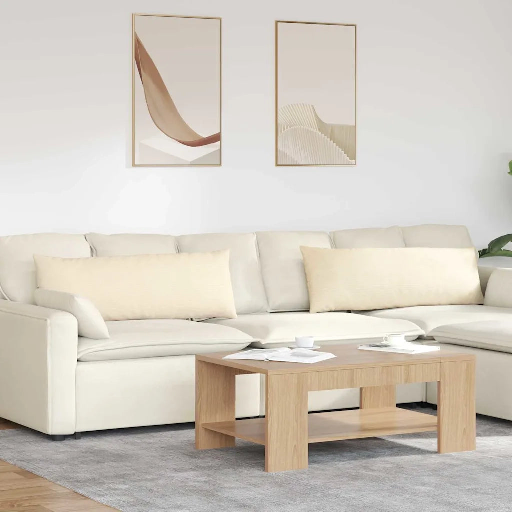 Cuscini da Divano 2 pz | Cuscini per sedie Crema 120 x 40 cm Tessuto in Cords