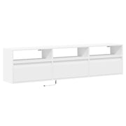 Mobile TV multimediale scaffale TV credenza mobile TV sala da pranzo soggiorno camera da letto montaggio a parete con illuminazione a LED 180 x 31 x 45 cm bianco 02_0027815