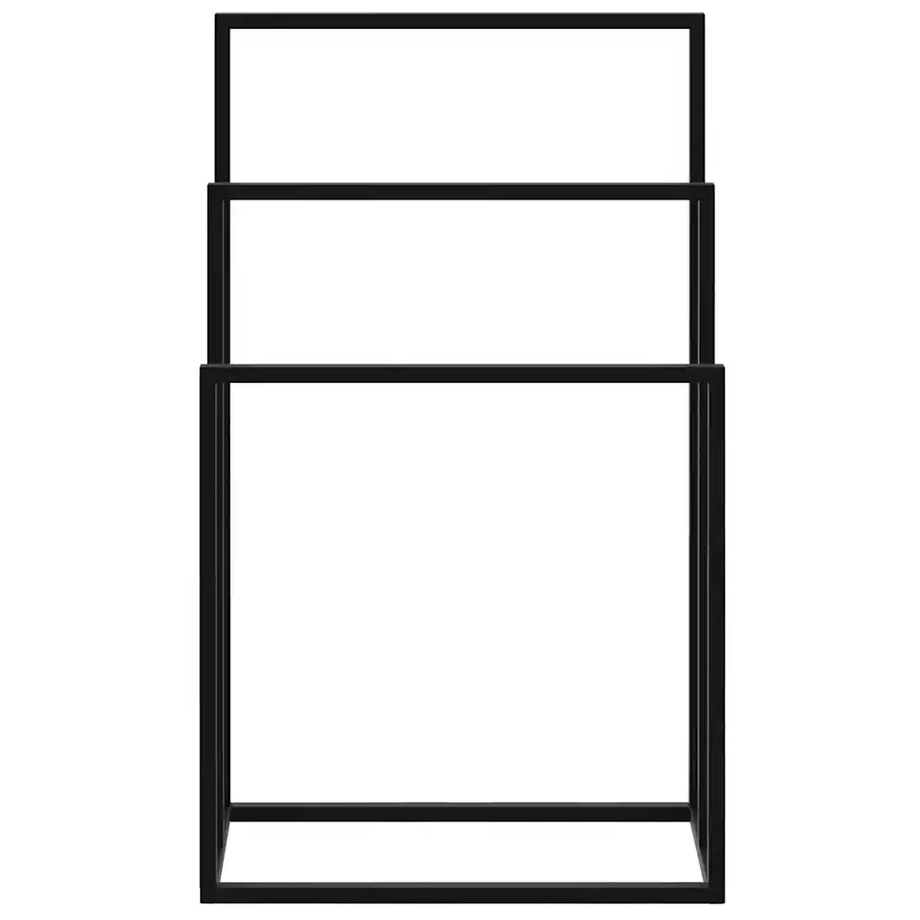 Portasciugamani da Pavimento Nero 48x24x79cm in Ferro 343090